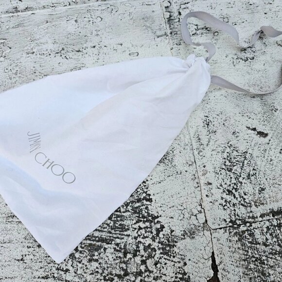 Jimmy Choo Dust Bag Draw String White 100% Polyester Storage Bag Made in Italy - Picture 8 of 9